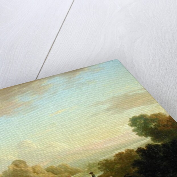 An Imaginary Landscape with a Traveller and Figures Overlooking the Bay of Baiae, 1773 by Thomas Jones