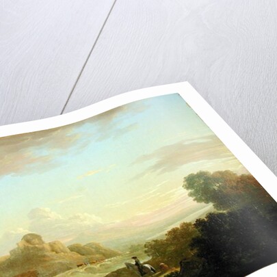 An Imaginary Landscape with a Traveller and Figures Overlooking the Bay of Baiae, 1773 by Thomas Jones