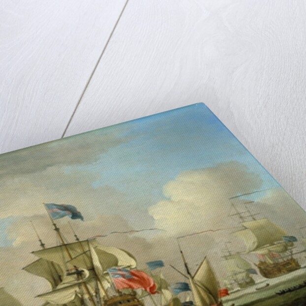 British Men-of-War and a Sloop, c.1720-30 by Peter Monamy