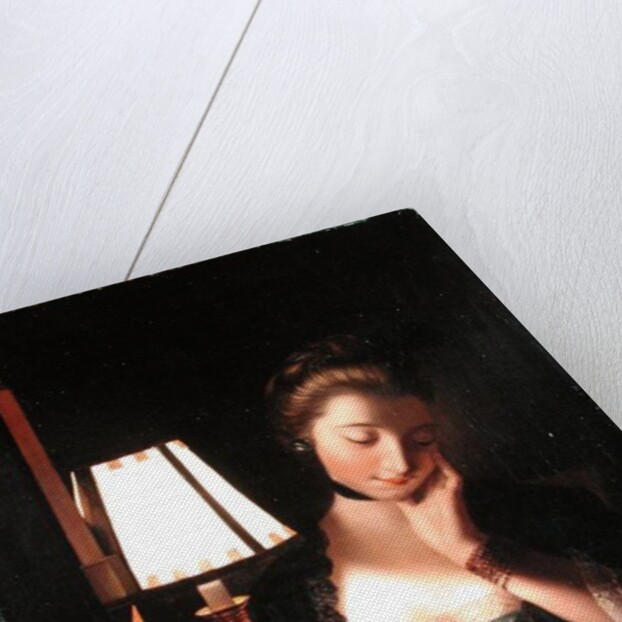 Woman Reading by a Paper-bell Shade, 1766 by Henry Robert Morland