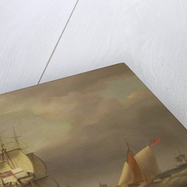 A Seascape with Men-of-War and Small Craft by Francis Holman