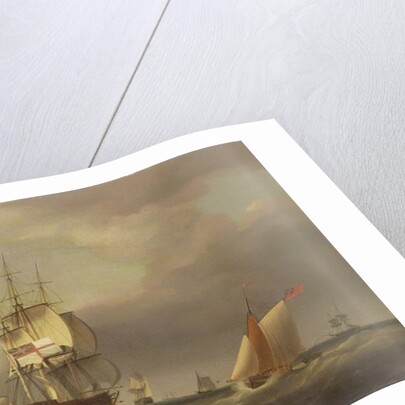 A Seascape with Men-of-War and Small Craft by Francis Holman