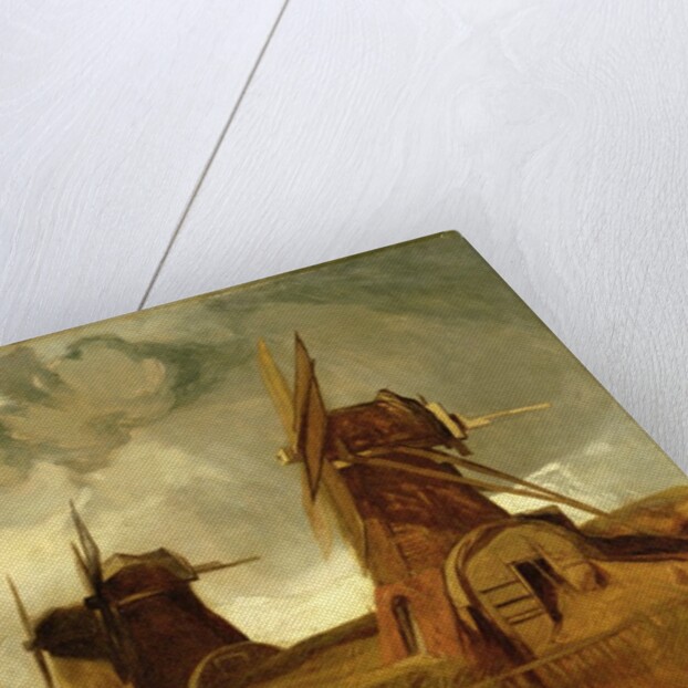 Drainage Mills in the Fens, Croyland, Lincolnshire, c.1830-40 by John Sell Cotman