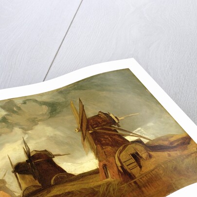 Drainage Mills in the Fens, Croyland, Lincolnshire, c.1830-40 by John Sell Cotman