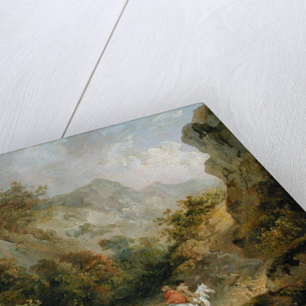 Rocky Landscape with Two Men on a Horse, 1791 by George Morland