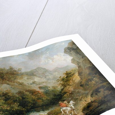 Rocky Landscape with Two Men on a Horse, 1791 by George Morland