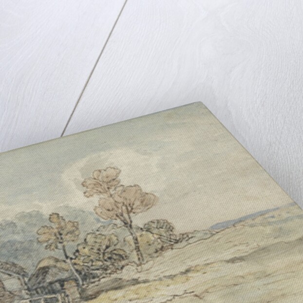 A Thatched Cottage and Trees at the Turn of a Country Road by James Ward