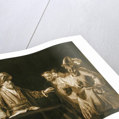 The Roman Centurion Cornelius orders his servants to go to Joppa to ask the apostle Peter to visit him in Caeserea by Rembrandt Harmensz. van Rijn