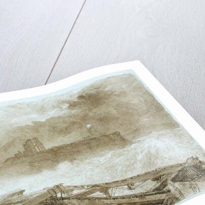 Study for 'Blue Lights' Tynemouth Pier - Lighting the Lamps at Sundown by Alfred William Hunt