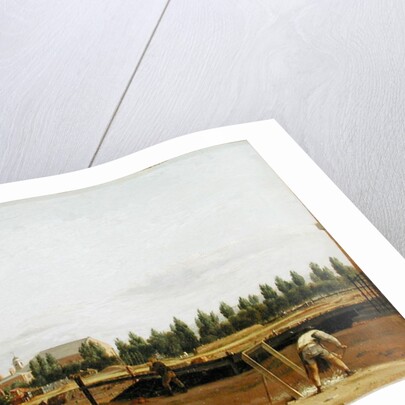 Excavating the Regent's Canal, with a view of Marylebone Chapel, c.1812 by John Seguier