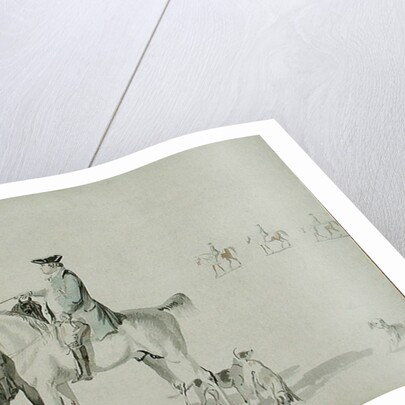 The Duke of Cumberland with a Gentleman and a Groom, all Mounted, and Dogs by Paul and/or Sandby Thomas Sandby