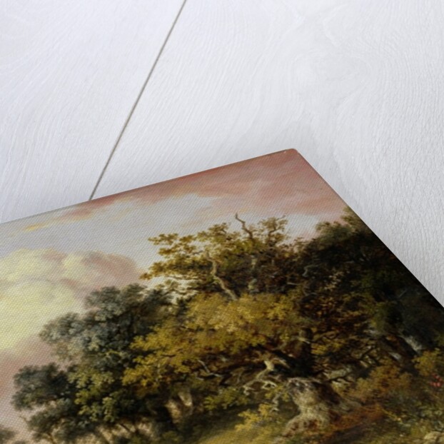 Wooded Landscape with Woman and Child Walking Down a Road by Robert Ladbrooke