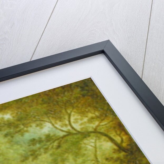 A Wooded Landscape with a Stream and a Fisherman by Thomas Smith of Derby