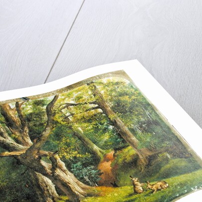 Woodland Scene with Rabbits, 1862 by Hubert von Herkomer