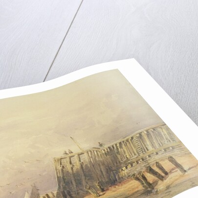 Seascape with Sailing Barges and Figures Wading Off-Shore, 1832 by David Cox