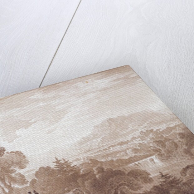 Travellers on a road above a river, 1821 by John Martin