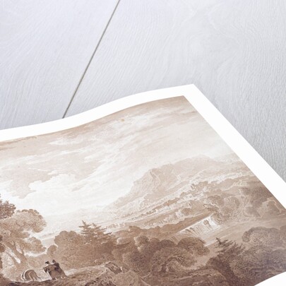 Travellers on a road above a river, 1821 by John Martin