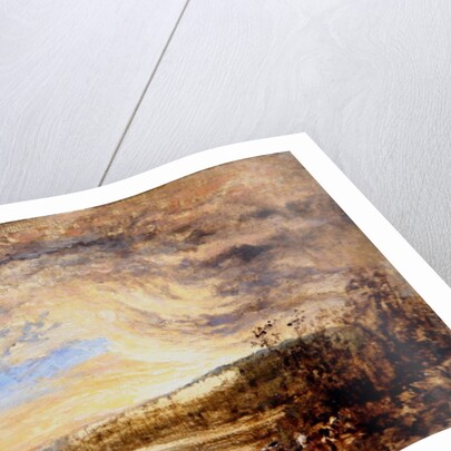 A River Landscape, Sunset by John Linnell