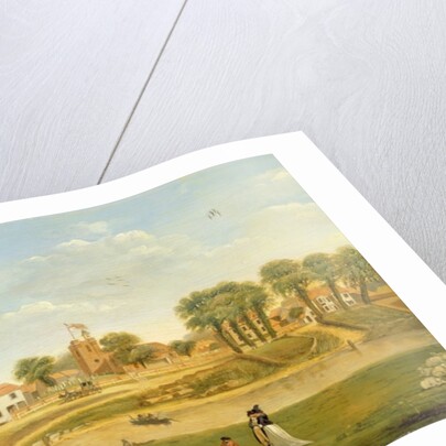 The Old Parish Church and Village, Hampton-on-Thames, Middlesex by English School