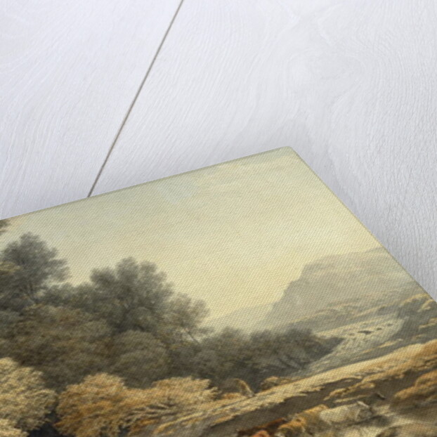 Hilly landscape with River and Cattle, c.1810 by John Glover