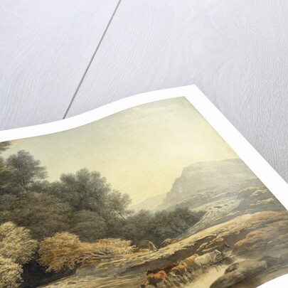 Hilly landscape with River and Cattle, c.1810 by John Glover