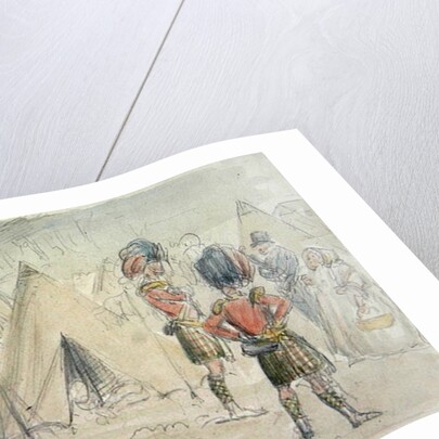 Highland Regiment in Camp by John Leech