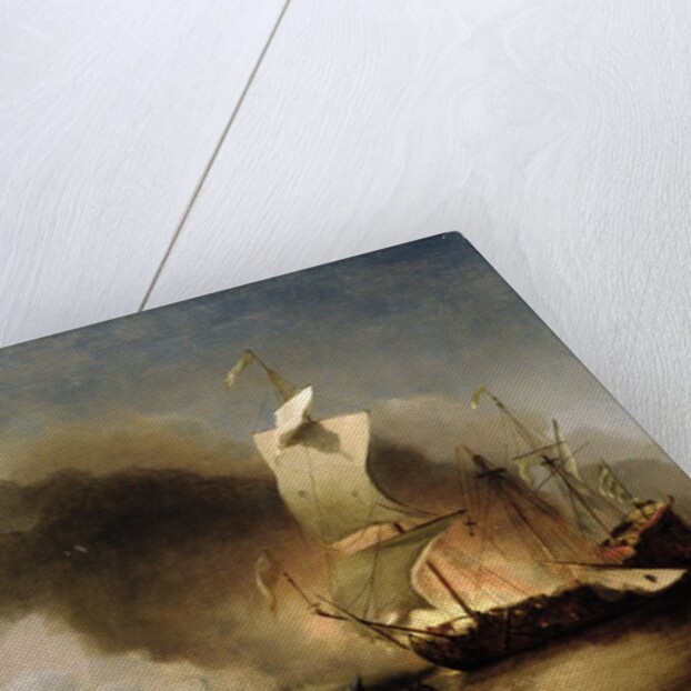 An Action off the Barbary Coast with Galleys and English Ships, c.1695 by Willem van de the Younger Velde