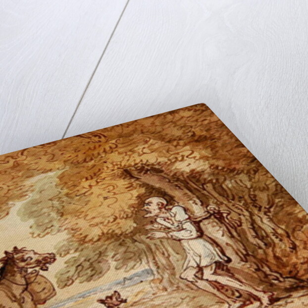 Dr Syntax bound to a tree by Highwaymen by Thomas Rowlandson