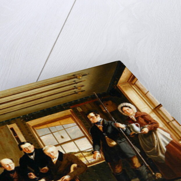 Discussing a Catch of Salmon in a Scottish Fishing-Lodge, c.1840 by William Shiels