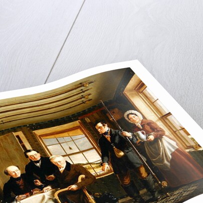 Discussing a Catch of Salmon in a Scottish Fishing-Lodge, c.1840 by William Shiels