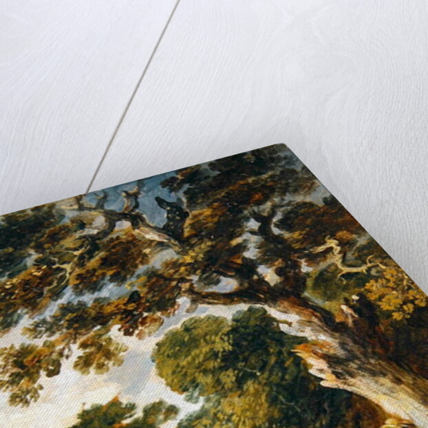 A wooded landscape with cattle and herdsmen by Gainsborough Dupont