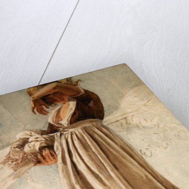 A peasant girl shading her eyes by Joshua Cristall