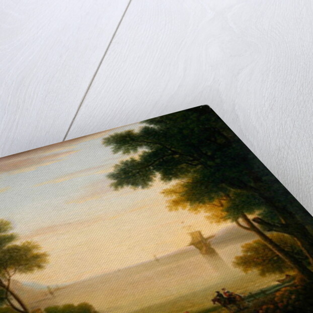 Classical landscape with figures and animals, Sunset, 1754 by John Wootton