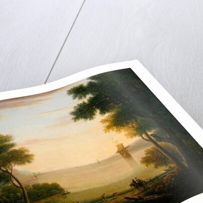 Classical landscape with figures and animals, Sunset, 1754 by John Wootton