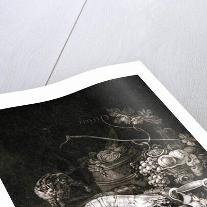 Banquet Piece with Lobsters, Fish and Cat by Robert Robinson