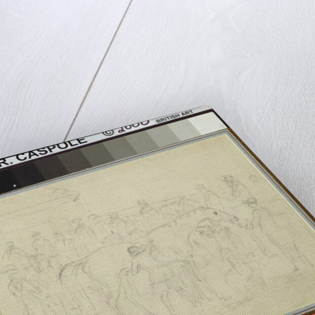 Rubbing down a horse in a paddock at a racetrack by Sawrey Gilpin