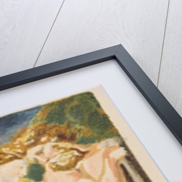 A nude woman looking down at a half-grown boy by William Blake