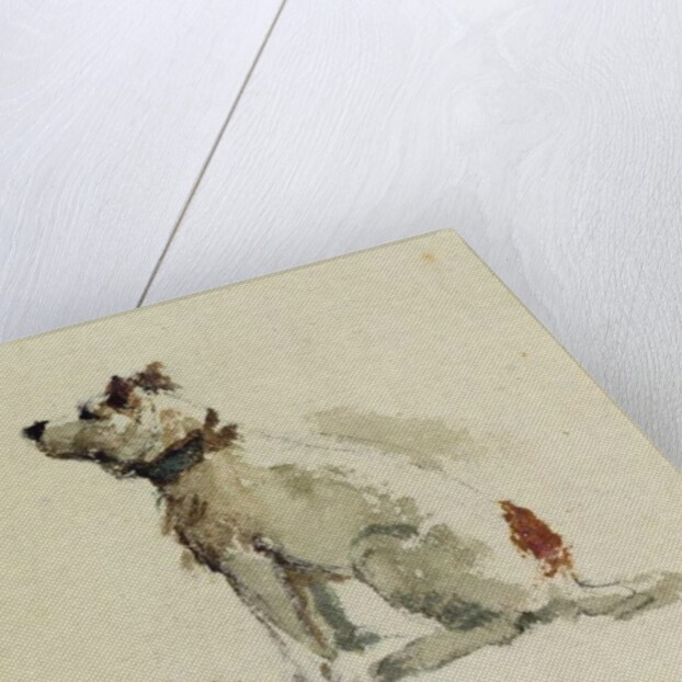 A Terrier, sitting facing left by Peter de Wint