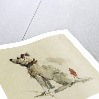 A Terrier, sitting facing left by Peter de Wint