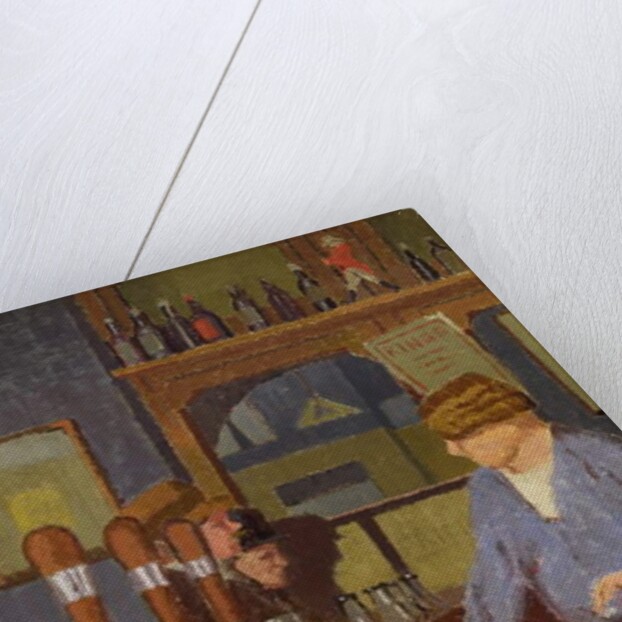 The Princess of Wales Pub, Trafalgar Square: Mrs Francis behind the Bar, c.1931 by Malcolm Drummond