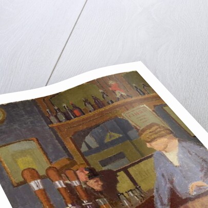 The Princess of Wales Pub, Trafalgar Square: Mrs Francis behind the Bar, c.1931 by Malcolm Drummond