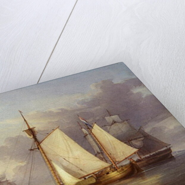 Dutch Fishing Boats at Anchor in an Estuary, c.1850-60 by William Joy