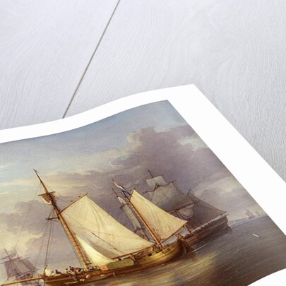 Dutch Fishing Boats at Anchor in an Estuary, c.1850-60 by William Joy