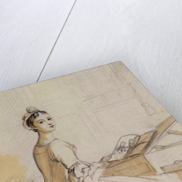 Portrait of a Lady at a Drawing Table by Paul Sandby