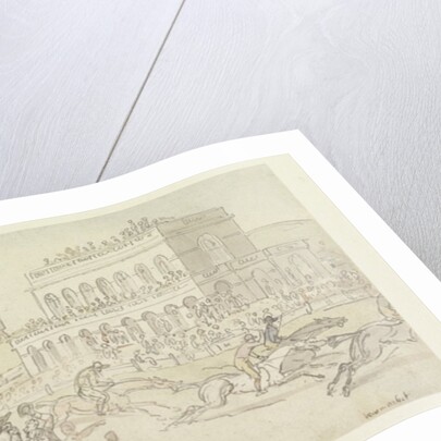 Doctor Syntax loses his money on the Race Ground at York by Thomas Rowlandson