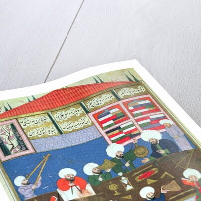 Takyuddin and other astronomers at the Galata observatory founded in 1557 by Sultan Suleyman by Turkish School