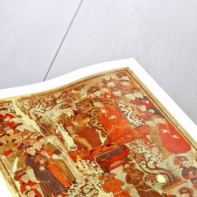 Ms. Supp. Pers. 1113 f.126v Genghis Khan and his wife Bortei enthroned before courtiers, folio from a book called Jami' al Tawarikh by Rashid ad-Din by Persian School