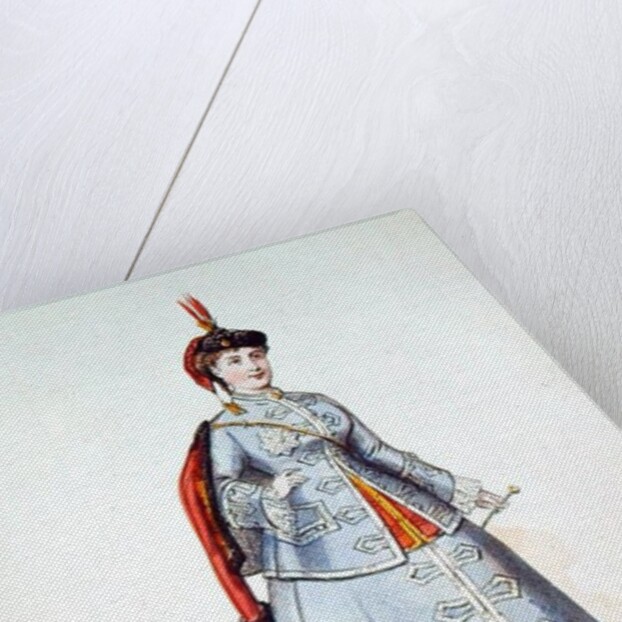 Hortense Schneider in the title role of Offenbach's operetta 'La Grand Duchesse de Gerolstein' by French School