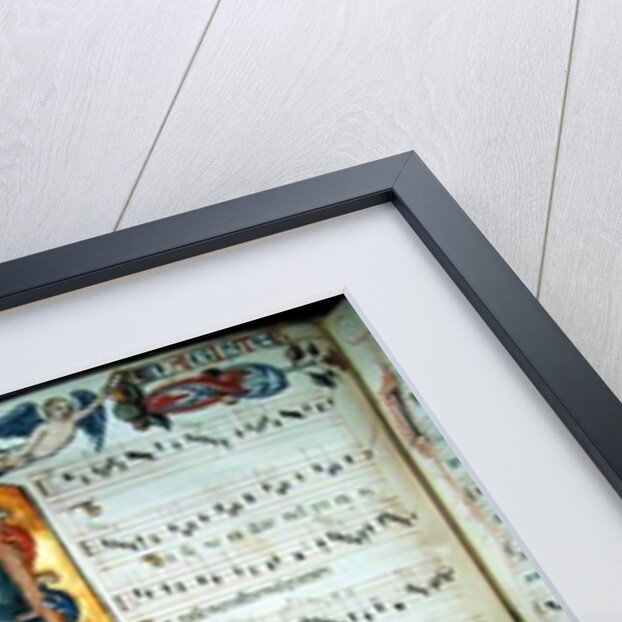 Page of musical notation with historiated initial by Italian School