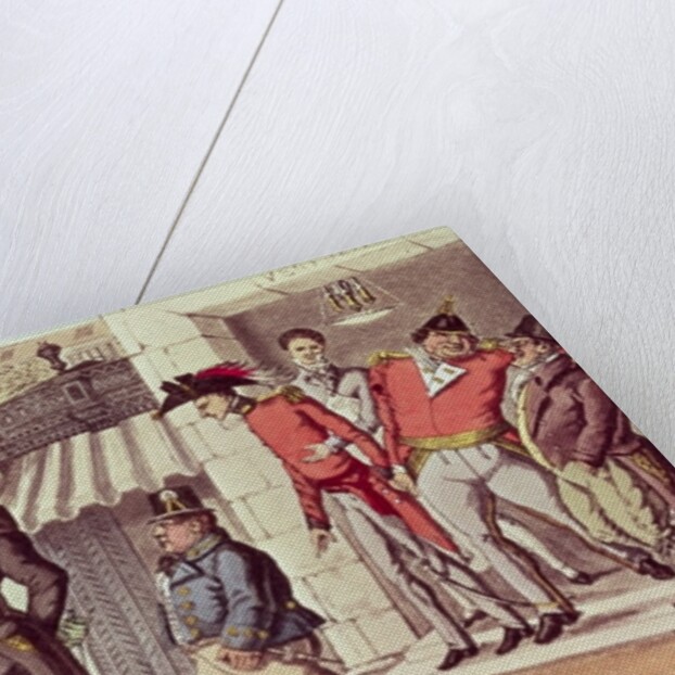 The Occupation of Paris, 1814. English Visitors in the Palais Royal by English School